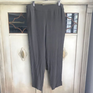 EUC Eileen Fisher Slouch Cropped 100% Silk Pants in Smoke Gray | Size SP